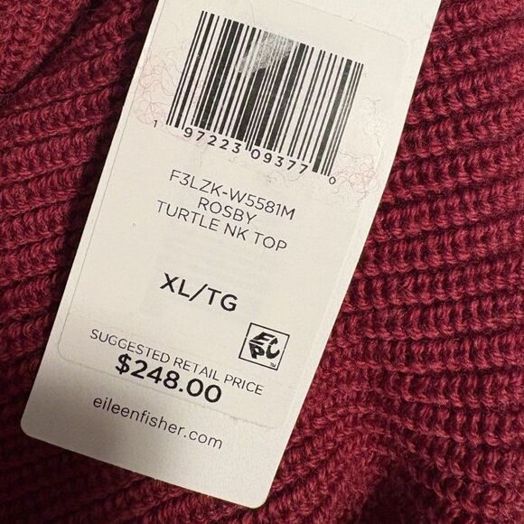 Eileen Fisher RoseBerry Wool Mock Neck Sweater - Picture 3 of 3